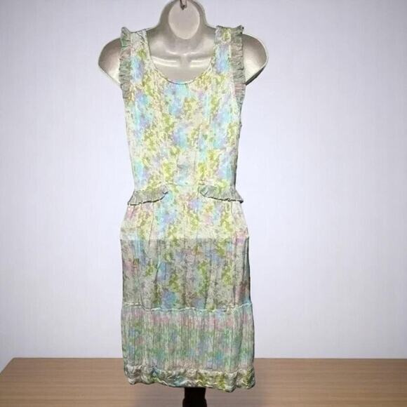 Kimchi Blue Watercolor Pastel Pleated Mini Dress – Size M – Dreamy Cottagecore - Picture 7 of 13